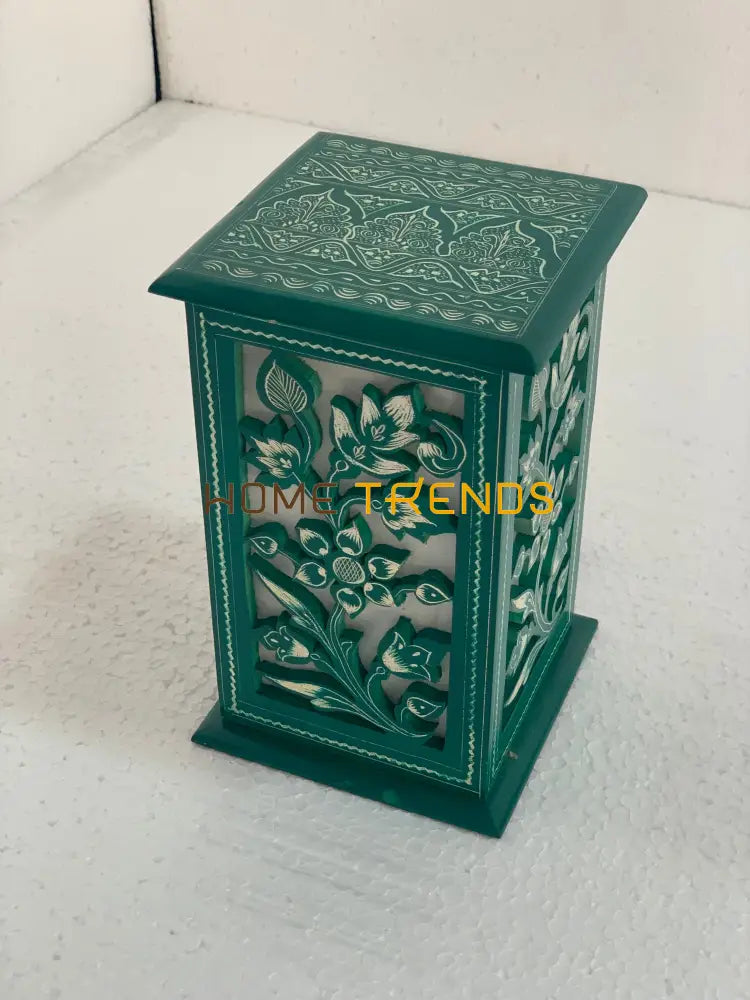 Green And White Flower Wooden Lamp Lamps