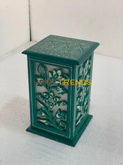 Green And White Flower Wooden Lamp Lamps