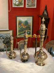 Handcrafted Brass 16 Gold Aftaba Vases