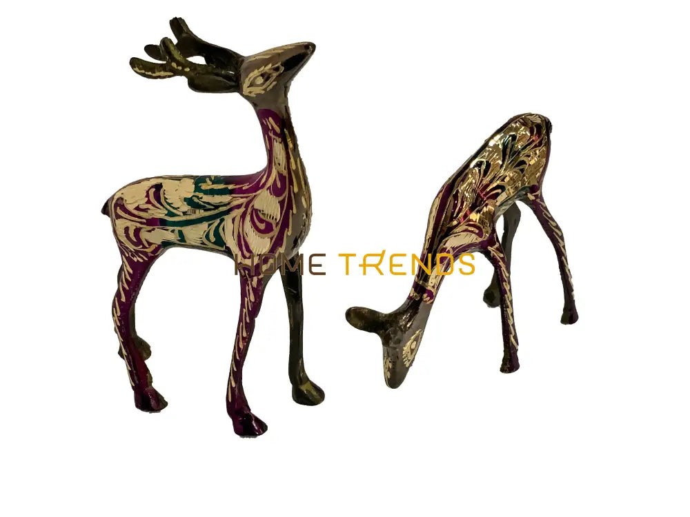 Handcrafted Brass 5 Deer Sculptures & Monuments