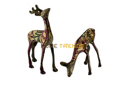 Handcrafted Brass 5 Deer Sculptures & Monuments