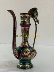 Handcrafted Brass 8 Multicolor Aftaba Vases