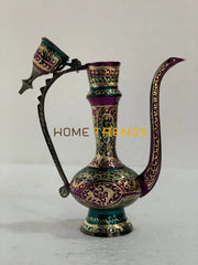 Handcrafted Brass 8 Multicolor Aftaba Vases