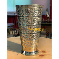Handcrafted Brass Ayatul Kursi Print 6 Glass Miscellaneous Decor
