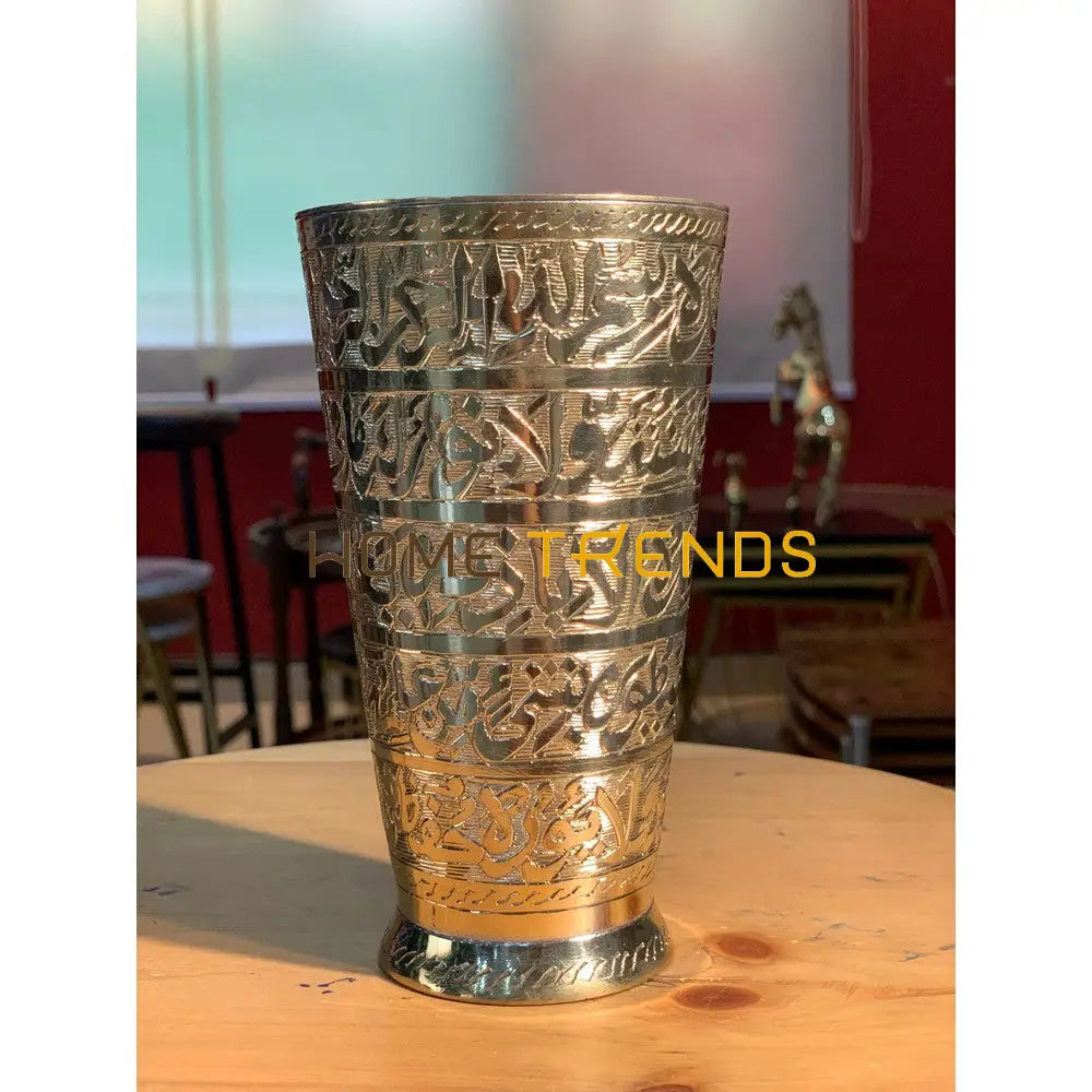 Handcrafted Brass Ayatul Kursi Print 6 Glass Miscellaneous Decor