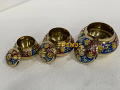 Handcrafted Brass Blue Qulfi Set Miscellaneous Decor