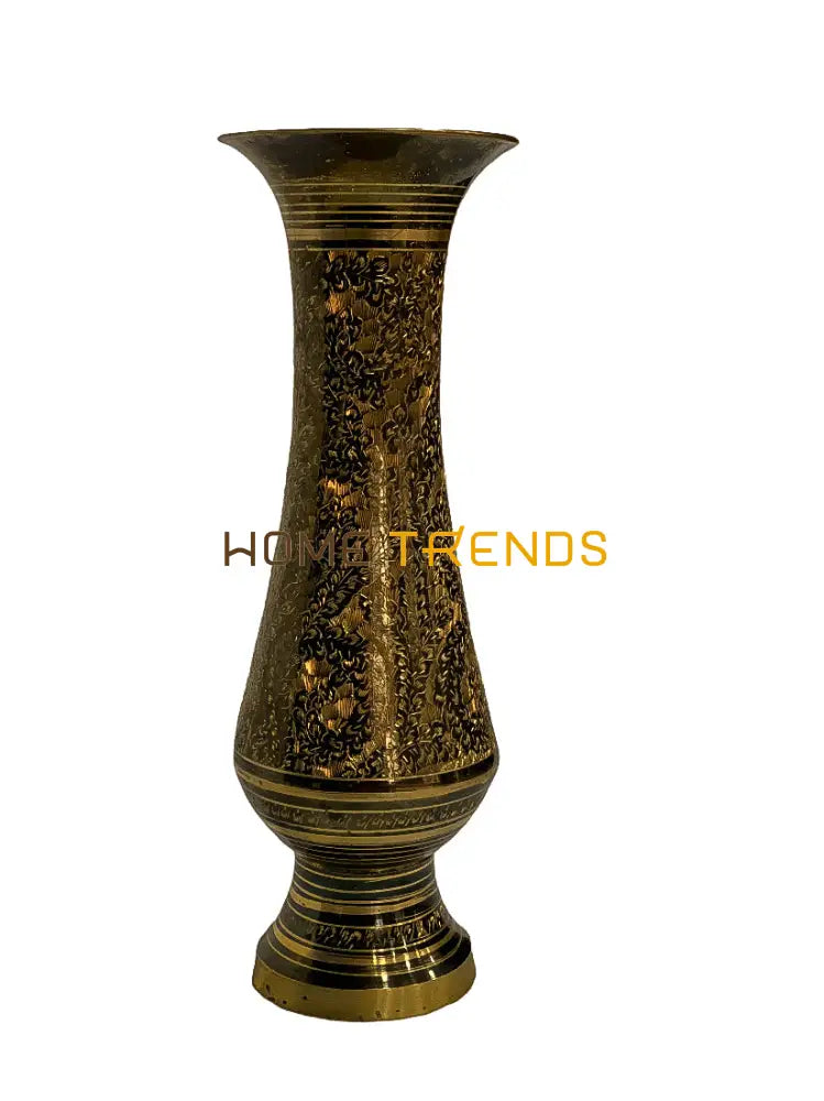 Handcrafted Brass Etched 9 Vase Vases
