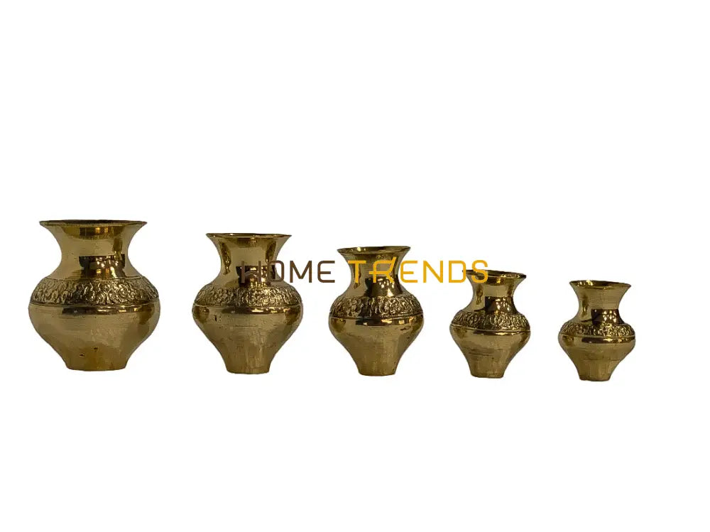 Handcrafted Brass Gharvi Set Of 5 Vessels