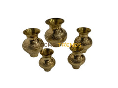 Handcrafted Brass Gharvi Set Of 5 Vessels