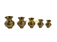 Handcrafted Brass Gharvi Set Of 5 Vessels