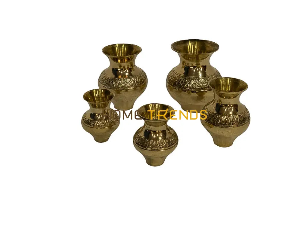 Handcrafted Brass Gharvi Set Of 5 Vessels