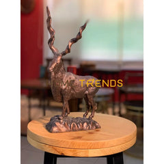 Handcrafted Brass Gold Markhor Statue Sculptures & Monuments