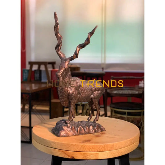 Handcrafted Brass Gold Markhor Statue Sculptures & Monuments