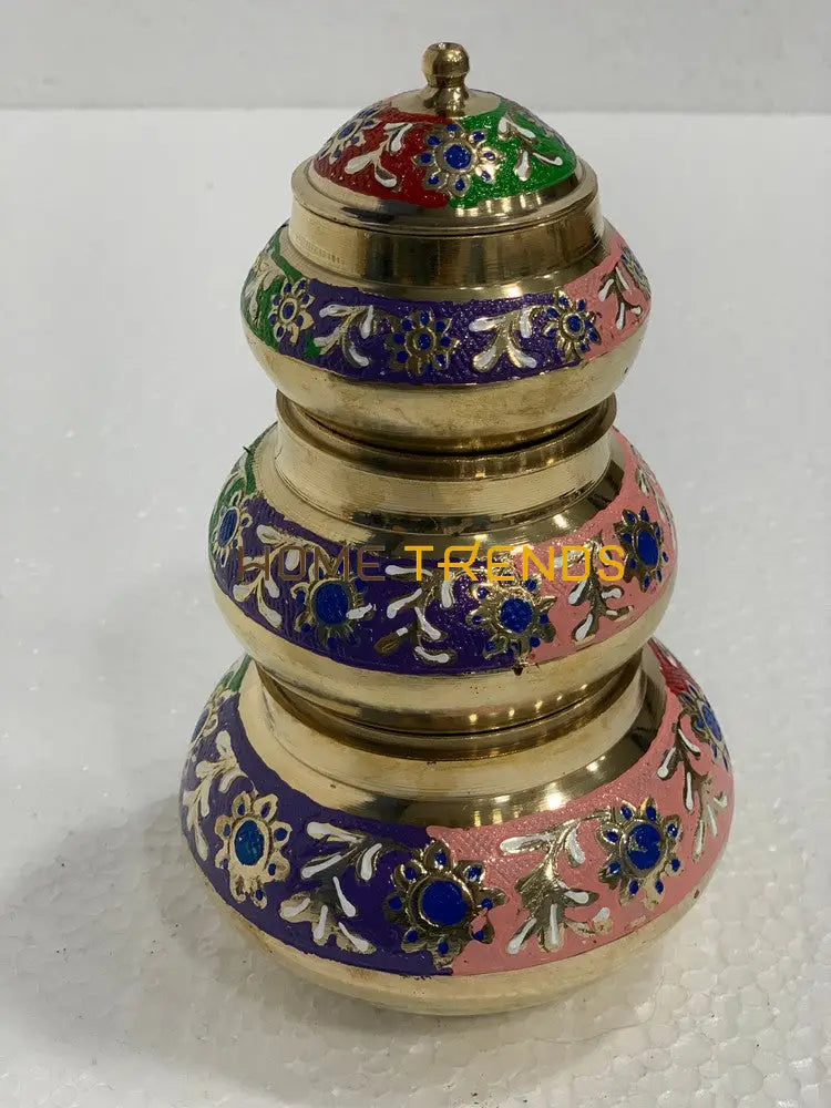 Handcrafted Brass Golden Pink Qulfi Set Miscellaneous Decor