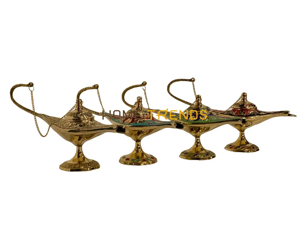 Handcrafted Brass Multicolor Alla Din Lamp Miscellaneous Decor