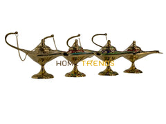 Handcrafted Brass Multicolor Alla Din Lamp Miscellaneous Decor