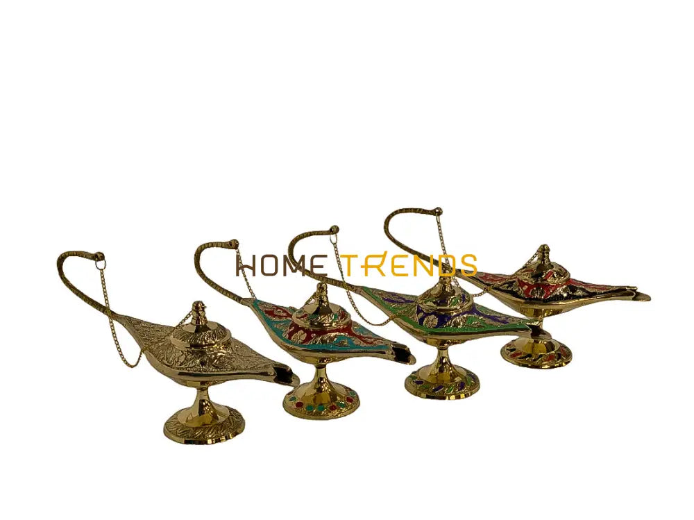 Handcrafted Brass Multicolor Alla Din Lamp Miscellaneous Decor