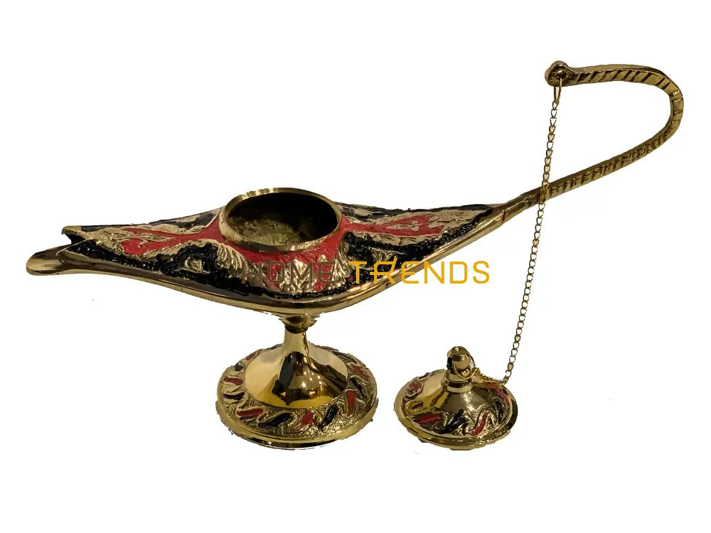 Handcrafted Brass Multicolor Alla Din Lamp Miscellaneous Decor