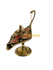 Handcrafted Brass Multicolor Alla Din Lamp Miscellaneous Decor