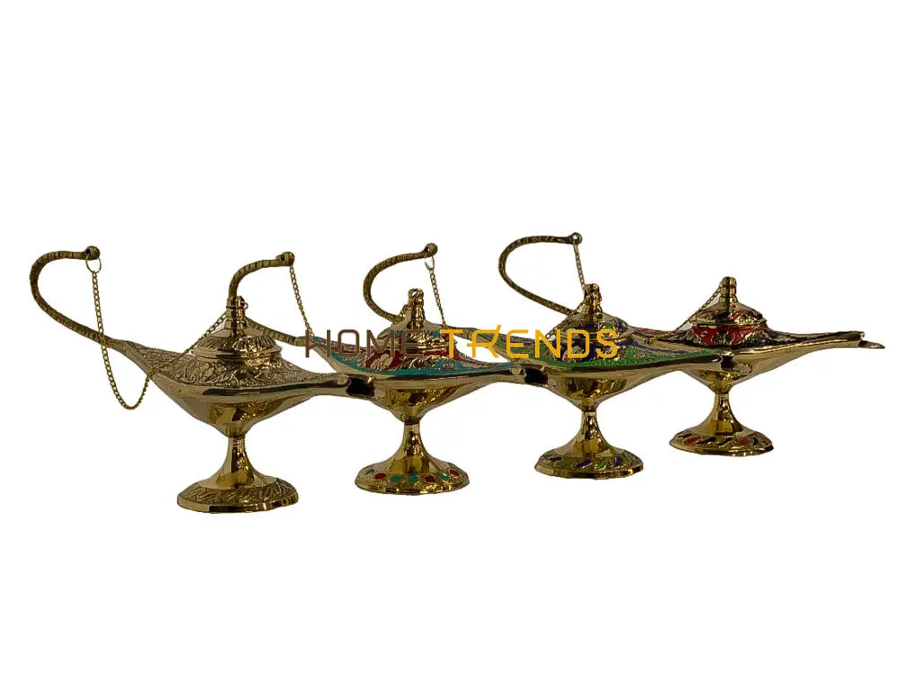 Handcrafted Brass Multicolor Alla Din Lamp Miscellaneous Decor
