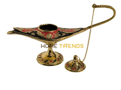 Handcrafted Brass Multicolor Alla Din Lamp Miscellaneous Decor