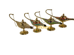 Handcrafted Brass Multicolor Alla Din Lamp Miscellaneous Decor