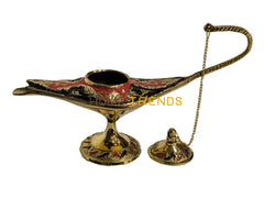 Handcrafted Brass Multicolor Alla Din Lamp Miscellaneous Decor