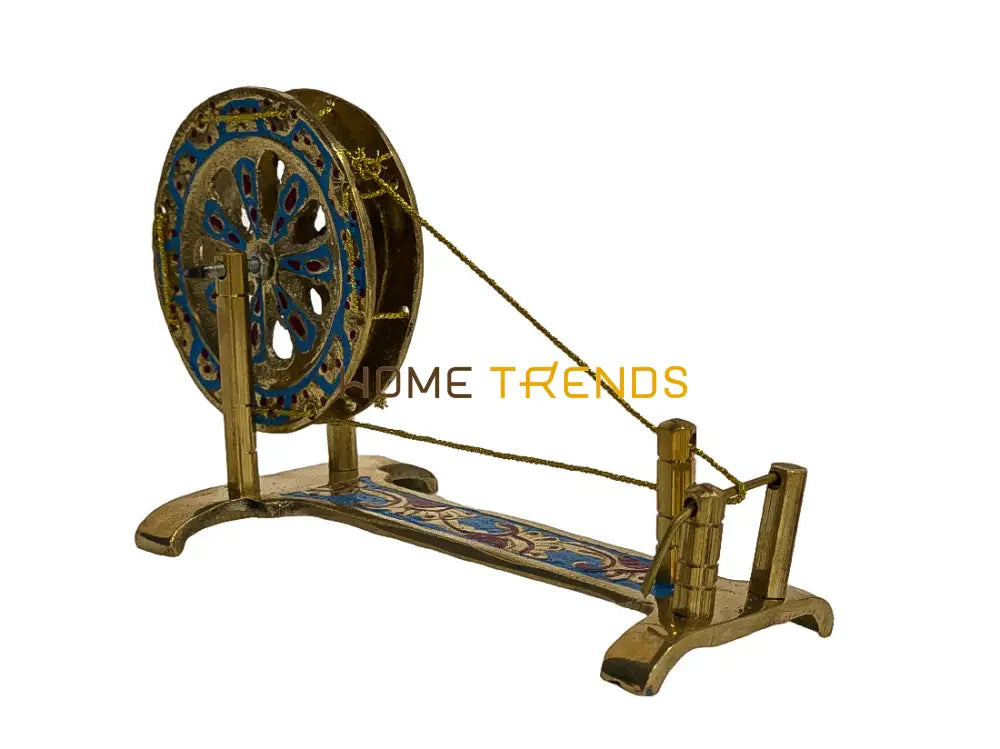 Handcrafted Brass Multicolor Charkha Miscellaneous Decor
