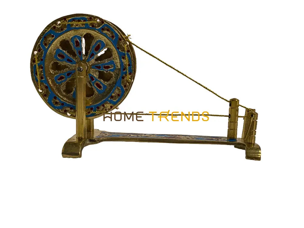 Handcrafted Brass Multicolor Charkha Miscellaneous Decor