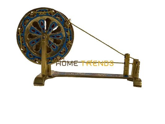Handcrafted Brass Multicolor Charkha Miscellaneous Decor