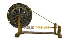 Handcrafted Brass Multicolor Charkha Miscellaneous Decor