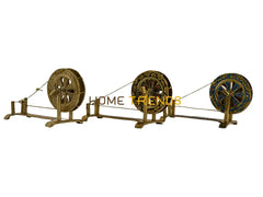 Handcrafted Brass Multicolor Charkha Miscellaneous Decor