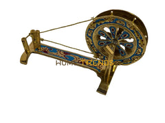Handcrafted Brass Multicolor Charkha Miscellaneous Decor