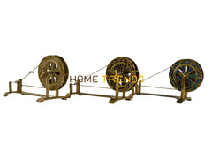 Handcrafted Brass Multicolor Charkha Miscellaneous Decor