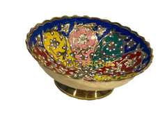 Handcrafted Brass Multicolor Gold Edge 5 Bowl Bowls