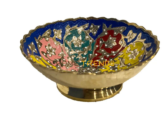 Handcrafted Brass Multicolor Gold Edge 5 Bowl Bowls