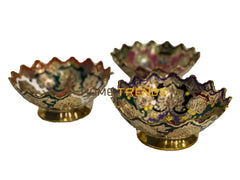 Handcrafted Brass Multicolor Gold Edge 7 Bowl Bowls