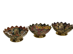 Handcrafted Brass Multicolor Gold Edge 7 Bowl Bowls