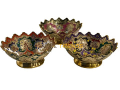 Handcrafted Brass Multicolor Gold Edge 7 Bowl Bowls