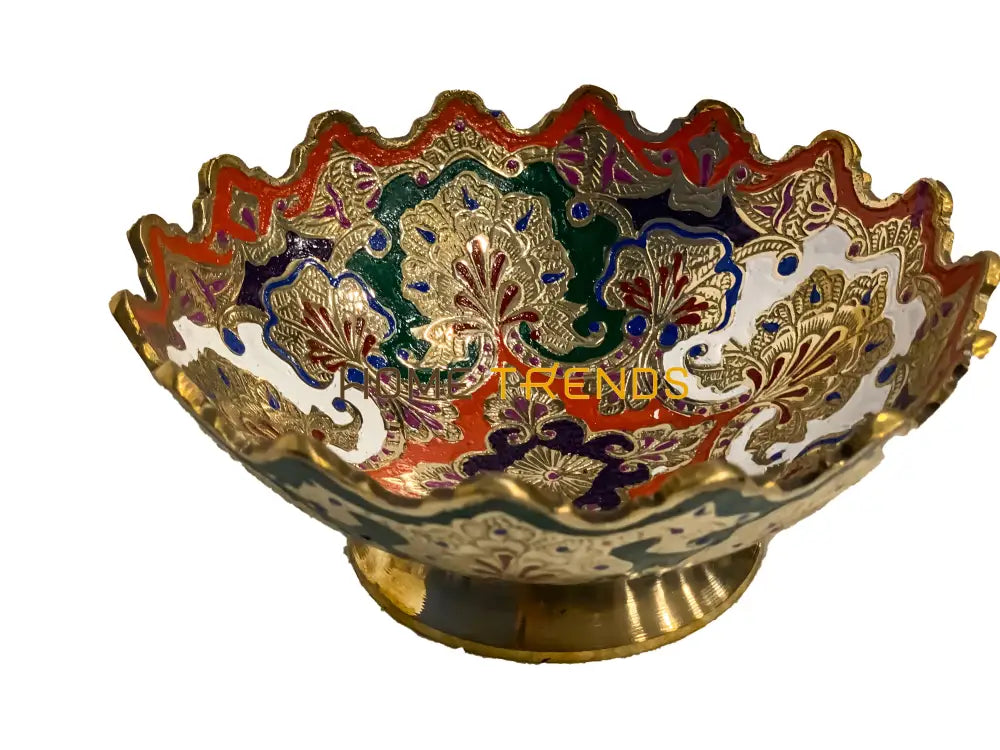 Handcrafted Brass Multicolor Gold Edge 7 Bowl Bowls