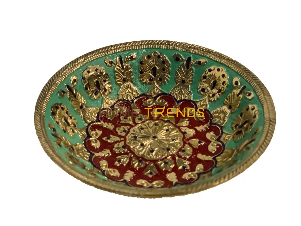 Handcrafted Brass Multicolor Round 4 Bowl Bowls
