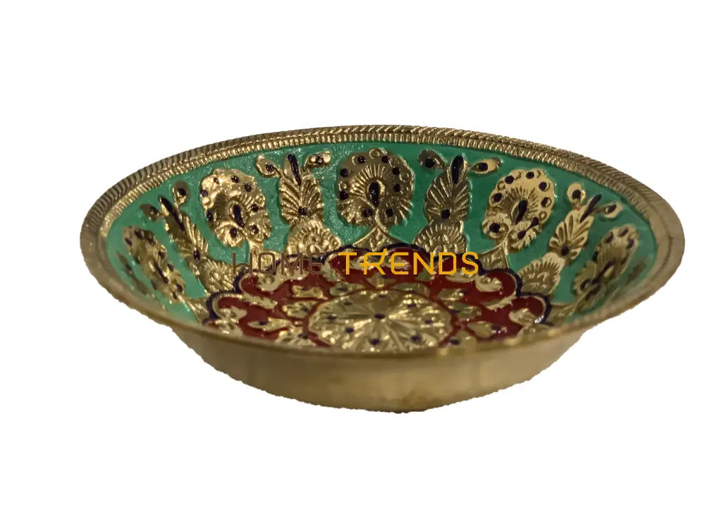 Handcrafted Brass Multicolor Round 4 Bowl Bowls