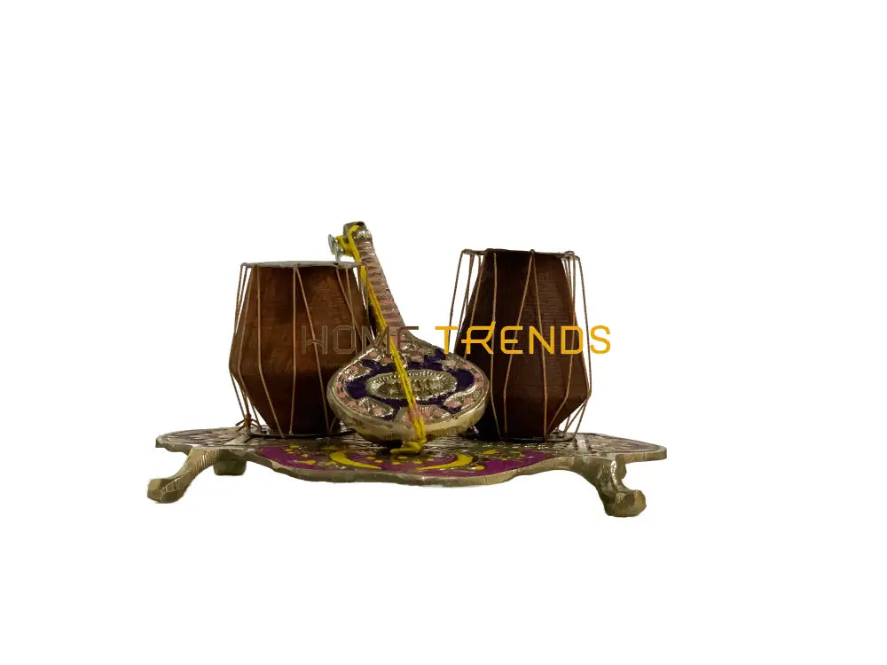 Handcrafted Brass Multicolor Tabla And Sitar Miscellaneous Decor
