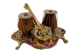 Handcrafted Brass Multicolor Tabla And Sitar Miscellaneous Decor