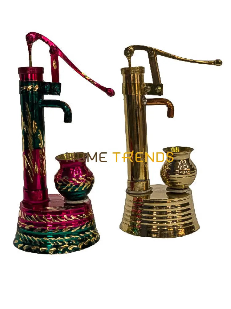 Handcrafted Brass Purple Hand Pump Miscellaneous Decor