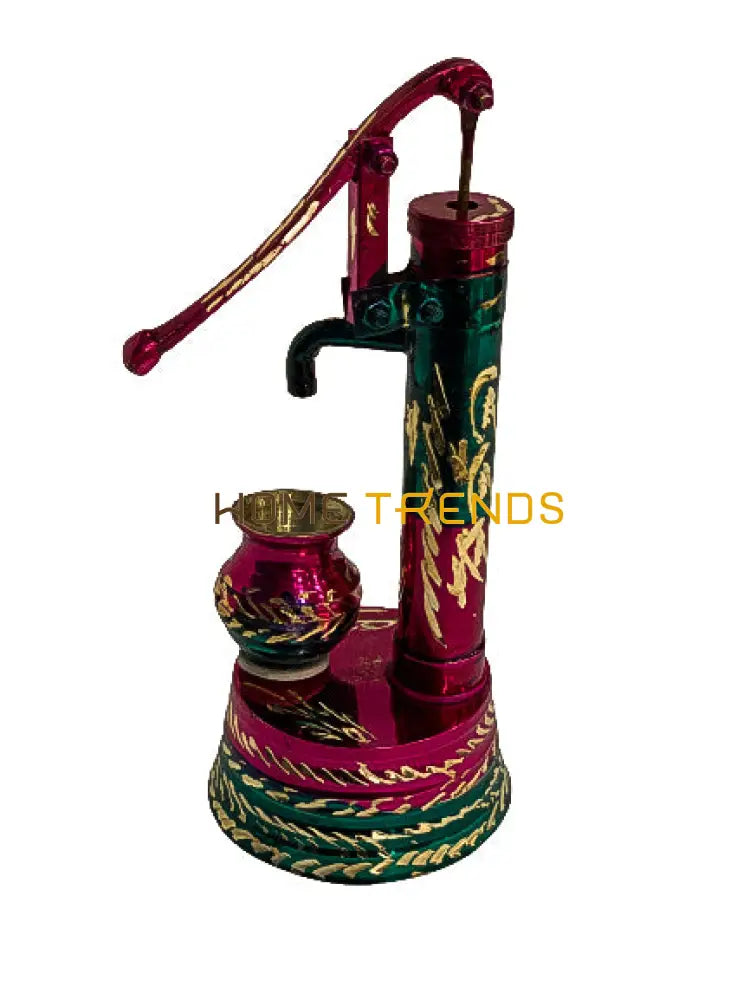 Handcrafted Brass Purple Hand Pump Miscellaneous Decor