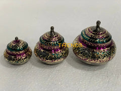 Handcrafted Brass Purple Qulfi Set Miscellaneous Decor