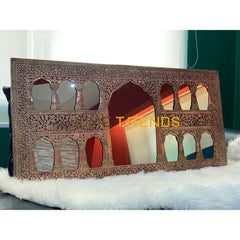 Handcrafted Extra Large Brass Baradari Wall Mirrors