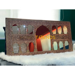 Handcrafted Extra Large Brass Baradari Wall Mirrors