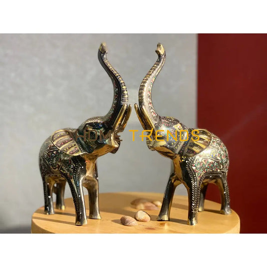 Handcrafted Gold Bunki Elephant Set Sculptures & Monuments